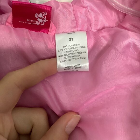 Disney Junior Minnie Mouse Girls Puffer Jacket Toddler 3T Gray Pink Bow & Ears - Picture 7 of 8